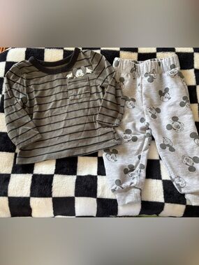 6/12 month Mickey Mouse striped Disney outfit